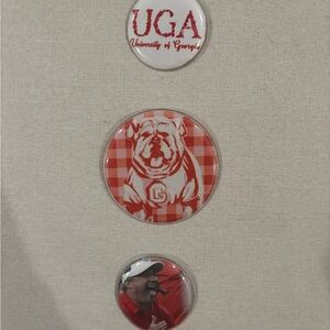 Red and White UGA Button Set